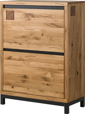 Produktbild von MASSIVMOEBEL24.DE Schuhschrank Wildeiche 90x40x120 natur geölt VILLANDERS #135
