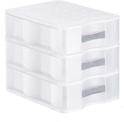 Produktbild von Schubladenbox 3 Schübe DIN A5 QUADRIX, Farbe:Transparent