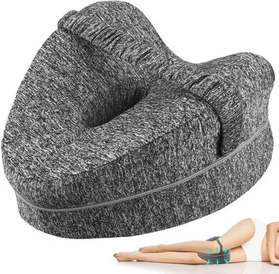 Obrázok produktu pre Ibenzoa® Vankúš pod koleno – ergonomická podložka pod koleno s priedušnou pamäťovou penou, antialergickým materiálom, bočnými výstupkami a fixačným pásom