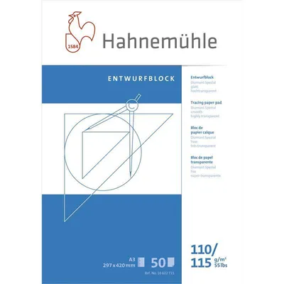 Produktbild von Hahnemühle Entwurfblock Diamant Spezial Glatt - 60-65 g/m² - DIN A4 - 50 Blatt