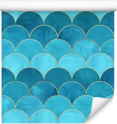 Produktbild von 10m VLIES TAPETE Rolle BLAUE dekorative Wellen Bögen Abstrakt Luxus Modernes Wohnzimmer Schlafzimmer 6508