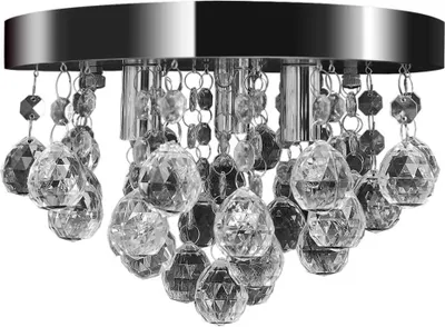 Zdjęcie produktu dla Wisząca lampa sufitowa z kryształkami, chromowa