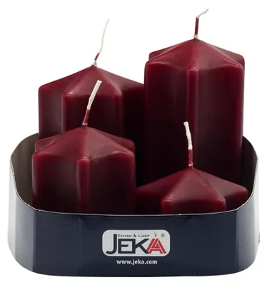 Produktbild von Sternenkerzenset bordeaux 4er 4Stück von Jeka