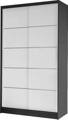 Produktbild von MIRJAN24 Schiebetürenschrank Diego IV, Kleiderschrank, Stilvoll Schlafzimmer Garderobenschrank (Farbe: Schwarz / Weiß)