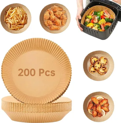 Produktbild von 200 Stš¹ck Backpapier fš¹r Hei?luftfritteuse,16-20 CM Backpapier Airfryer Luftfritteuse Pergamentpapier, fš¹r Bratpfanne, fš¹r Ofen