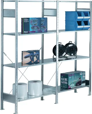 Produktbild von Gebr. Schulte Steckregal Grund verzinkt 2000x1000x500mm 2Rahmen / 4 Böden Feldlast 1200kg - 12750-4