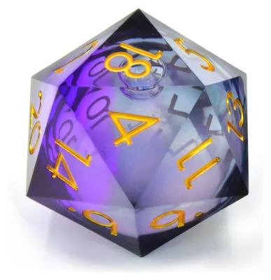 Produktbild von CritStones Liquid Core Würfel D20 Twilight Ether 5 cm