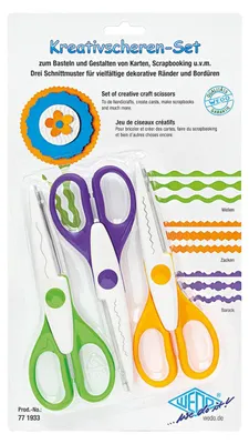 Kreativ-Scherenset 3er-Pack 16 cm Wellen- und Zackenschliff