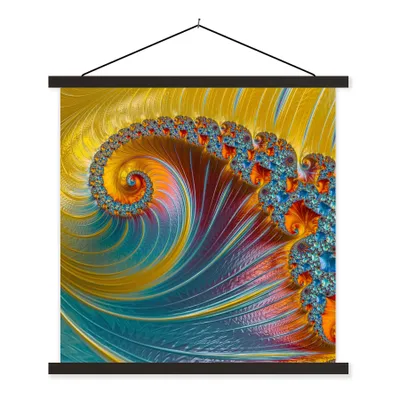 Produktbild von MuchoWow® Textilposter Abstrakt - Muschel - Farbe 90x90 cm mit schwarzem Rahmen - Magnetisches