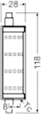 Produktbild von Osram LINE, 12,5 W, 100 W, R7s, 1521 lm, 15000 h, Warmweiß