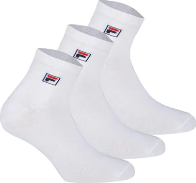 Produktbild von Fila F9303 Socks Quarter Plain 3-Pack White 39-42 Fitness Socken