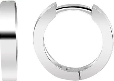 Produktbild von "Loryn" 925/- Echt Silber Klapp-Creolen, schlicht, poliert, rhodiniert