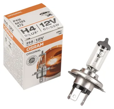 Image de Ampoule de phare H4, 60/55W, 12V, culot P43t, référence 10784190