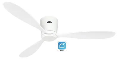 Obrázok produktu pre Energeticky úsporný stropný ventilátor s diaľkovým ovládaním Eco Plano Wood WiFi White / White