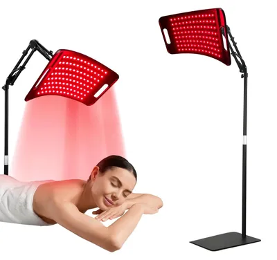 Zdjęcie produktu dla Panel LED do terapii światłem czerwonym - lampa fototerapeutyczna - 24W - 104 diody LED - 660nm + 850nm - Do użytku domowego, napięcie 220V (UE) - Czerwony