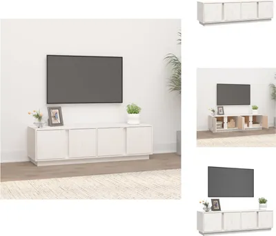 Produktbild von vidaXL TV-Schrank Weiß 140x40x40 cm Massivholz Kiefer -  TV-Möbel