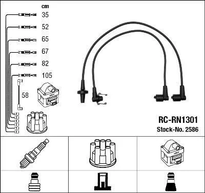Produktbild von NGK 2586 Zündkabelsatz Zündleitungssatz für RENAULT 25 Schrägheck