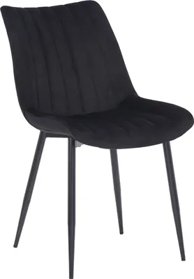 Produktbild von Moderner Esszimmerstuhl Rahden Samt schwarz, gesteppt, gepolstert, 82 cm hoch
