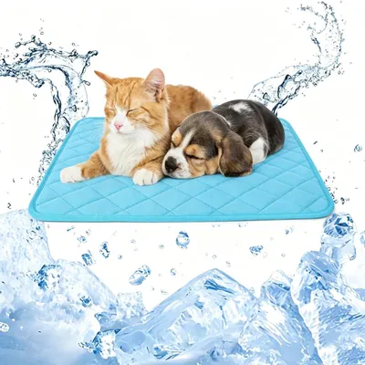 Immagine prodotto di Tappetino refrigerante per cani, 70 x 55 cm, colore blu, lavabile, auto-raffreddante