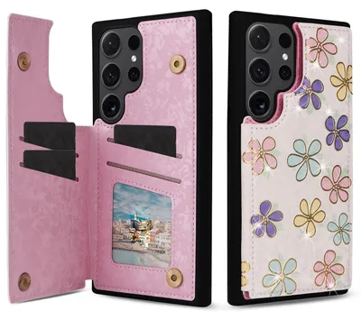Image de Coque RFID anti-vol de données pour Samsung Galaxy S24 Ultra, motif floral en TPU, n° 3