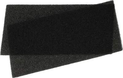 Two black foam filters are shown overlapping each other on a white background.