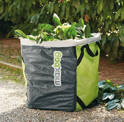 Imagen del producto de Bolsa de jardín, con capacidad de 180 litros, impermeable, de color verde, para uso en exteriores