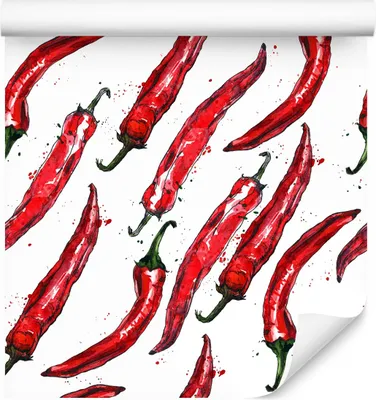 Produktbild von 10m VLIES TAPETE Rolle Esszimmer Gemse Paprikas Chili Aquarell Gemalt XXL