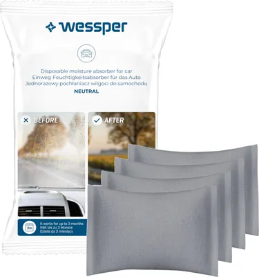 Image de 4x Wessper AquaDryer On-Off Absorbeur d'humidité 250g - Un an de stock - pour la déshumidification des voitures