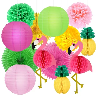Produktbild von Flamingo-Mottoparty-Dekorationsset für Sommerfeste – Dekoration für Gartenpartys
