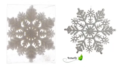 Produktbild von Schneeflocken Kunststoff 10cm, Farbe:silber