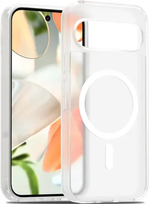 Obrázek produktu pro Magnetické pouzdro pro Google Pixel 9 / Pixel 9 Pro, kompatibilní s MagSafe, matná průsvitná zadní strana, odolné proti nárazům Průhledná