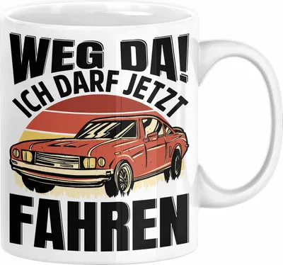 Produktbild von Führerschein Bestanden Geschenk Tasse Führerscheinprüfung Bestanden Geschenkidee Weg Da Ich Darf Jetzt Fahren (Weiß)