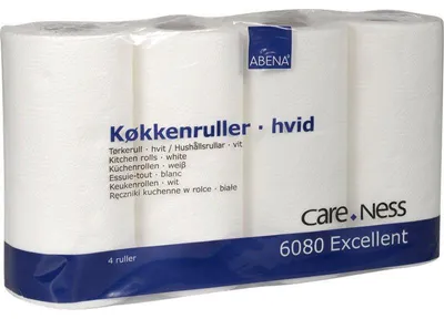 Produktbild von Küchenrolle, 2-lagig, 22,5 cm x 17,85 m, Weiß    | Packung (4 Stück)