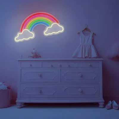 Immagine prodotto di Forever Light Neon PLEXI LED arcobaleno tra le nuvole luci notturne multicolori FPNE32