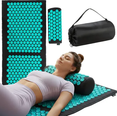 Produktbild von Kedica® Akupressur Set Akupressurmatte, Kissen, Tragetasche - Akupunktur Matte, Massagematte, Akkupressmatte für Muskelentspannung, Nackenschmerzen