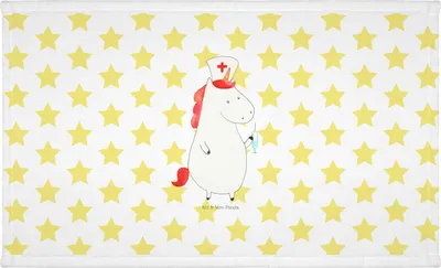 Produktbild von Mr. & Mrs. Panda Handtuch Einhorn Krankenschwester - Weiß - Geschenk, Ärztin, Händehandtuch, Krankenpflegerin, 50x100, Flauschtuch, Unicorn, Krankenhaus, Krankenpfleger