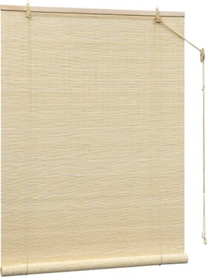 Image de Store en bambou - Store à enrouleur latéral - 61 x 122 cm - 100 % bambou - Filtre la lumière et protège des regards indiscrets - À encastrer - Pour fenêtres à la française - Blanc