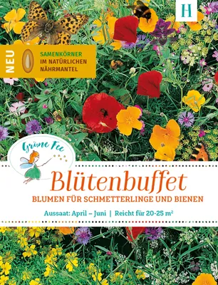 Produktbild von Grüne Fee - easySeed Blütenbuffet Streuschachtel Blumenmischung für Schmetterlinge und Bienen Samen - 19604