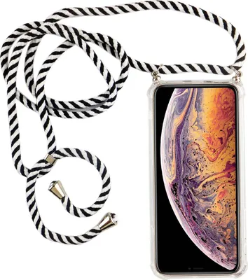 Produktbild von Handykette für Apple iPhone XS Max - Smartphone Necklace Hülle mit Band - Schnur mit Case zum umhängen in Schwarz