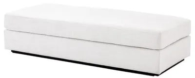 Zdjęcie produktu dla Casa Padrino podnóżek do salonu biały / czarny 178 x 83 x h. 40 cm - Luksusowe meble