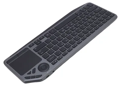 Obrázek produktu pro Bezdrátová dotyková klávesnice s touchpadem, multimediálními klávesovými zkratkami, 7barevným podsvícením, 2,4 GHz a Bluetooth – klávesnice pro notebooky a tablety s duálním režimem pro připojení k televizi
