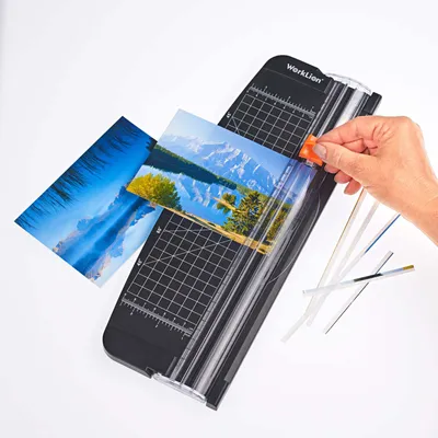 Produktbild von Papierschneider A4-Papier Tragbare Papierschneidemaschine Schneidemaschine für Etikett Foto Papier Fotoschneider Schwarz