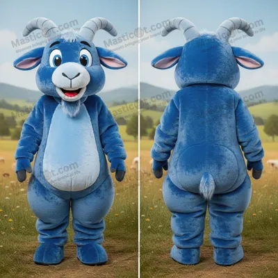 Image de Costume MASTICOT de chèvre à cornes velouté bleu