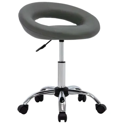 Image de vidaXL Chaise de salle à manger pivotante Gris Similicuir