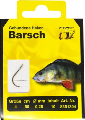 Produktbild von FTM Angelhaken Barsch Haken gebunden 10 Ø 0,18 mm