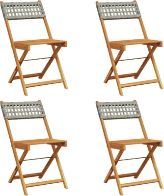 Zdjęcie produktu dla VidaXL 3214595, Taras, Obite siedzisko, Drewno akacjowe, Technorattan, Szary, 110 kg, 410 mm