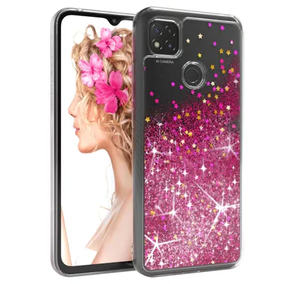 Produktbild von EAZY CASE - Glitzer Hülle kompatibel mit  Xiaomi Redmi 9C Glitzer Schutzhülle, Soft Case, Backcover Transparent mit Motiv