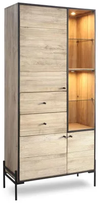 Produktbild von REEL Schrank 2 Schubl./3 Türen /1 Ablage/2 Glasb./Licht