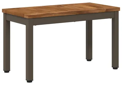 Image de Table basse en bois massif d'acacia, finition naturelle, dimensions : 60,5 x 30 x 36 cm