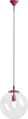 Obrázek produktu pro Závěsné svítidlo kov sklo E27 š: 30 cm v: max. 200 cm červené kulovité stínidlo kulaté moderní